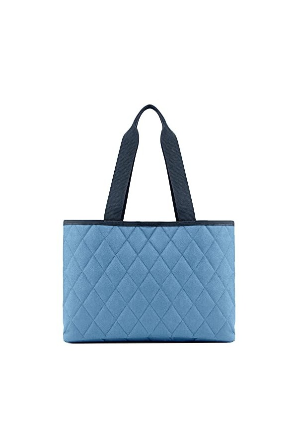 reisenthel classic shopper L rhombus blue - Sac shopping spacieux et sac à main élégant en un - Fabriqué en matériau hydrofug