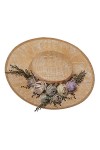 COSDREAMER Chapeau victorien pour femmes et filles - Chapeau plat à fleurs vintage beige 