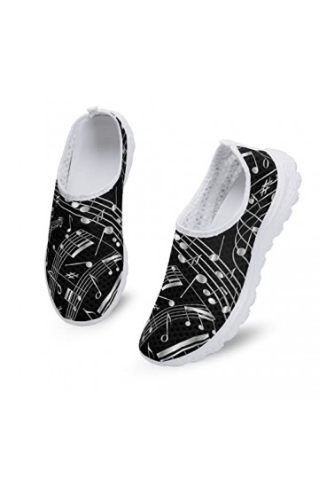 Kuiaobaty Chaussures de marche à enfiler pour femme - Motif tête de mort, papillon, chats - Baskets confortables et légères e