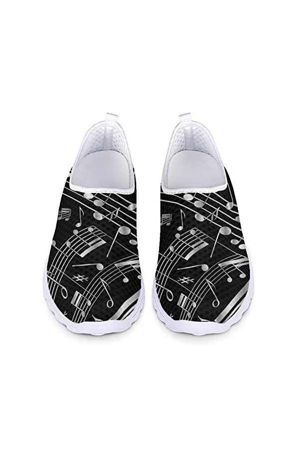 Kuiaobaty Chaussures de marche à enfiler pour femme - Motif tête de mort, papillon, chats - Baskets confortables et légères e