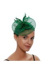 Losuya Chapeau bibi élégant en maille pour femme - Accessoire pour cocktail, fête, festival vert 