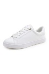 Feversole Womens Featured PU Leather Lace-Up Sneaker,Baskets à Lacets en Cuir PU pour Femme