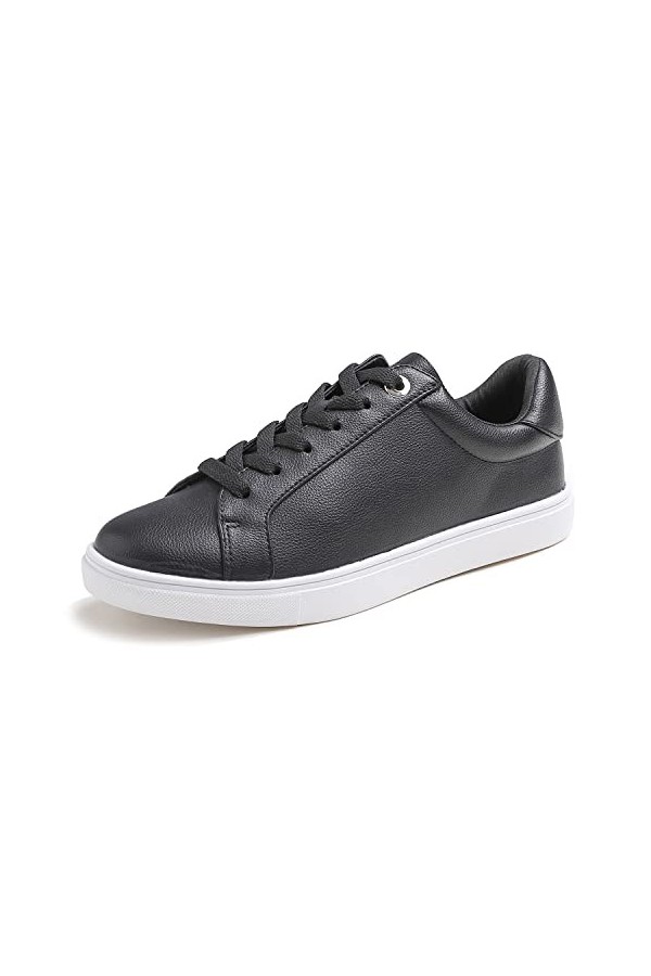 Feversole Womens Featured PU Leather Lace-Up Sneaker,Baskets à Lacets en Cuir PU pour Femme