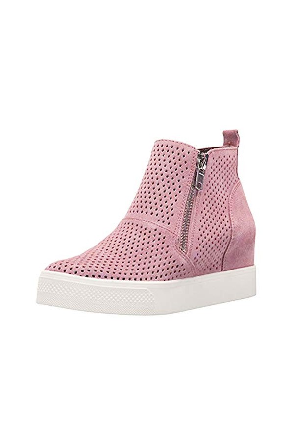 Minetom Basket Mode Haut compensé Femme Chaussure Casuel Moderne synthétique Sportif Noir EU 41