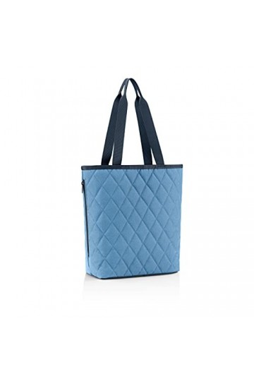 reisenthel classic shopper M rhombus blue - Sac shopping spacieux et sac à main élégant en un - Fabriqué en matériau hydrofug
