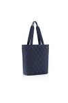 reisenthel classic shopper M rhombus blue - Sac shopping spacieux et sac à main élégant en un - Fabriqué en matériau hydrofug