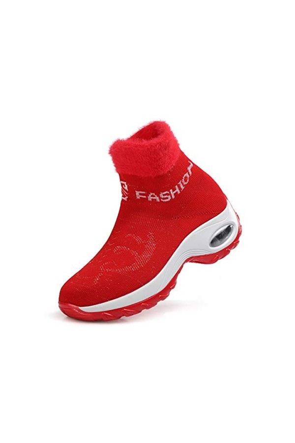 DEBAIJIA Chaussures Femme Hiver Chaude Suède Doublure Baskets Sneakers Outdoor Décontracté Randonnée 39 EU Bleu Taille Tag-3