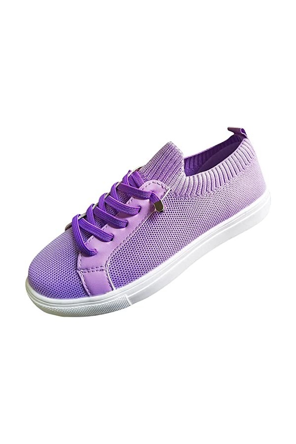 Chaussures respirantes Mode Loisirs Baskets dextérieur Slip-On Femmes Chaussures décontractées Femmes Bleu Baskets, Violet 2