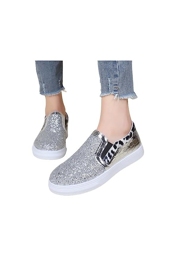 YJING Baskets compensées pour femme - Chaussures de sport respirantes - Antidérapantes - Légères - Résistantes aux chocs - En