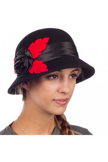 Sakkas 40041M Farrah Chapeau Cloche Femme Laine Style Rétro - Noir - Taille Unique