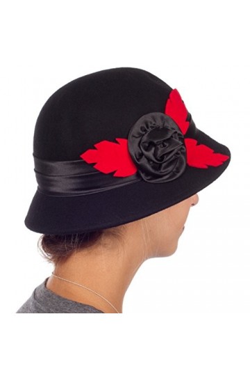 Sakkas 40041M Farrah Chapeau Cloche Femme Laine Style Rétro - Noir - Taille Unique