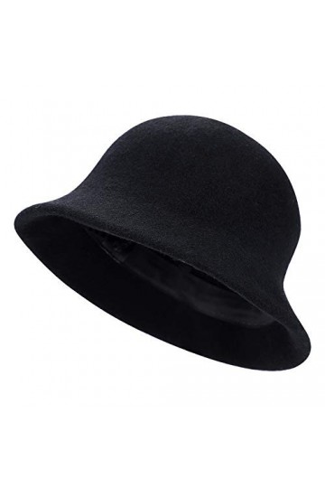 Chapeau cloche en feutre de laine pour femme - Chapeau melon élégant - Chapeau de pêcheur pliable - Chapeau vintage Derby - C