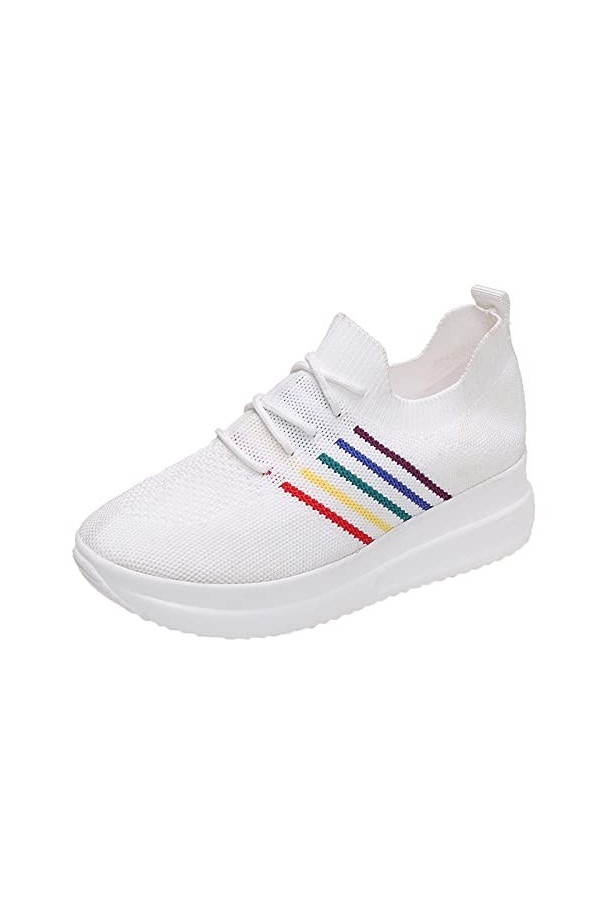 Mesh Casual Sole Straps Baskets Respirantes Femme Mode Épais Confortable Baskets Mode Femme Baskets Mode Femme Rose 38