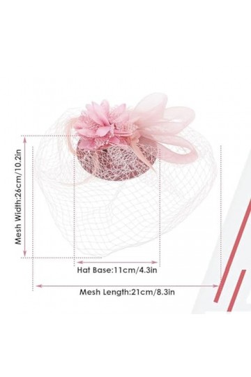 KGDUYC Chapeau Fascinateur Vintage en Dentelle et Plumes Chapeau avec Epingle à Cheveux Rose- pour Femmes Accessoires pour Vê