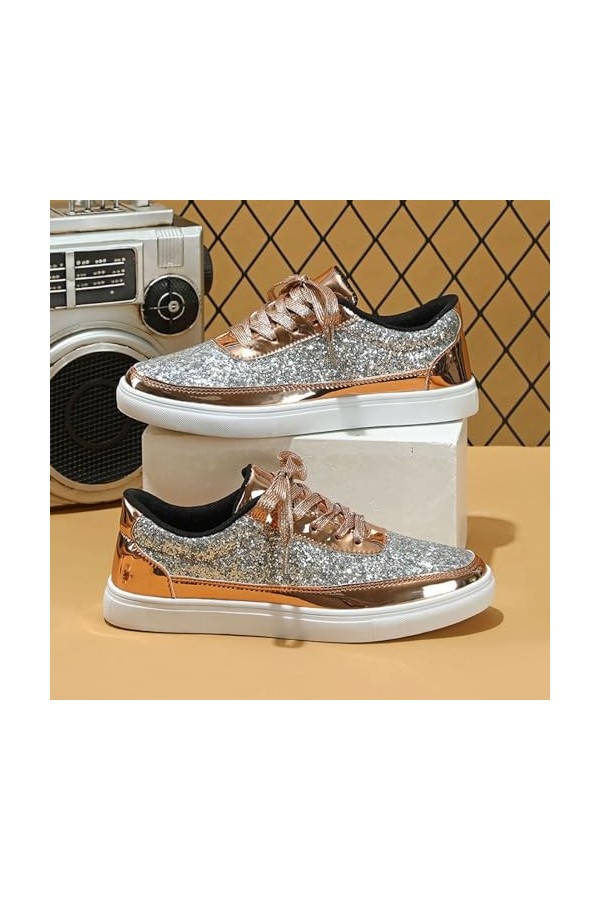 Baskett de Marche Femmes décontractées à Plateforme Nouvelles Chaussures à la Mode pour Femmes Chaussures Plates à Lacets Bas