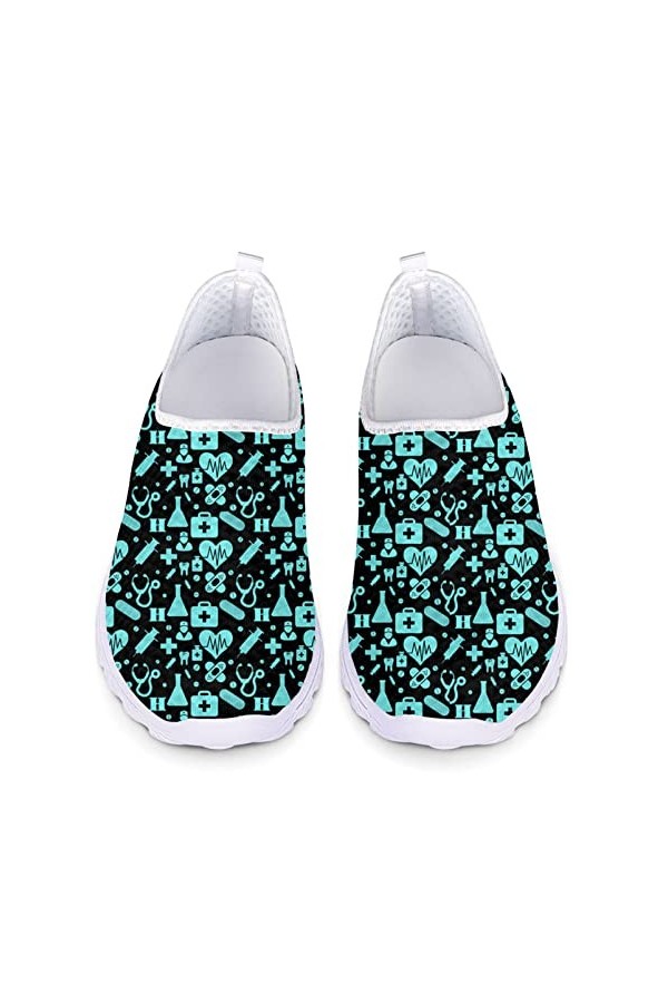 HUIACONG Baskets à enfiler pour femme - Chaussures de sport pour infirmière - Pointure EU 35-43, Bleu sarcelle, 39 EU
