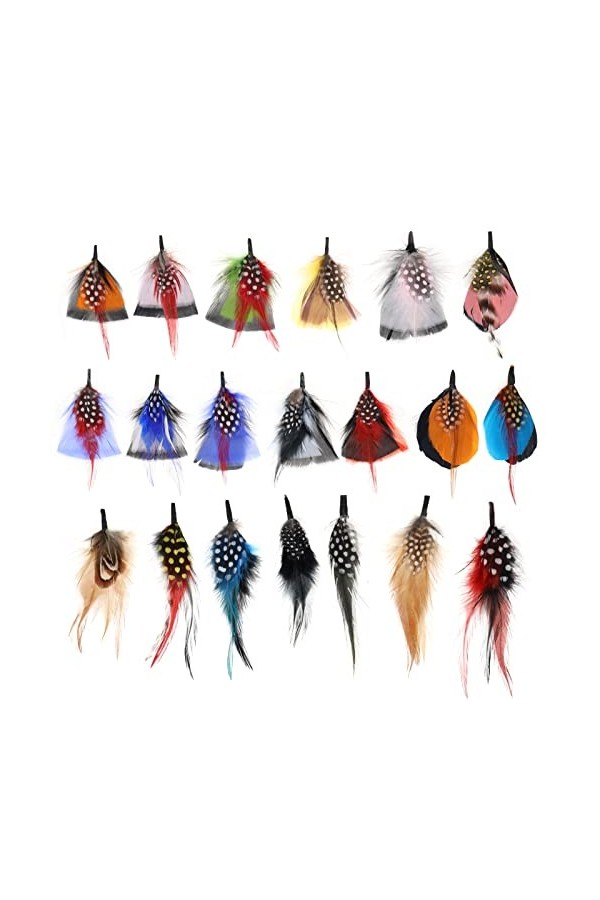 Lot de 20 plumes de chapeau différentes plumes naturelles véritables pour chapeau de porc tarte décoration de fête bricolage 