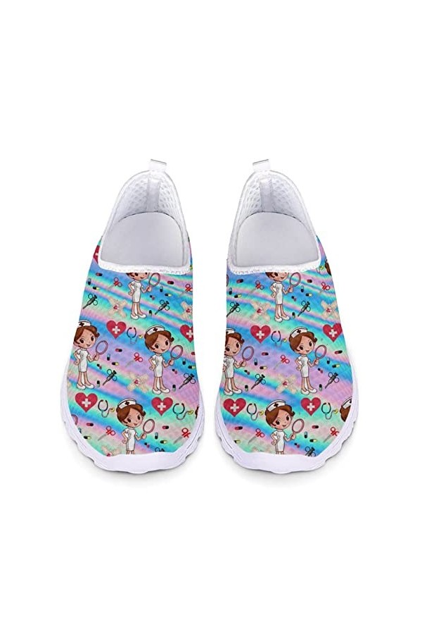 HUIACONG Baskets à enfiler pour femme - Chaussures de sport pour infirmière - Pointure EU 35-43, Bleu sarcelle, 39 EU