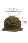 ZffXH Chapeau Cloche en Polaire Fleuri Hiver 20s Femme Bowler Church Derby Bucket Vintage Cap