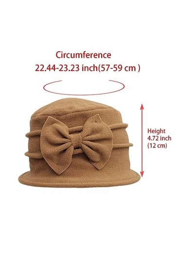 ZffXH Chapeau Cloche en Polaire Fleuri Hiver 20s Femme Bowler Church Derby Bucket Vintage Cap