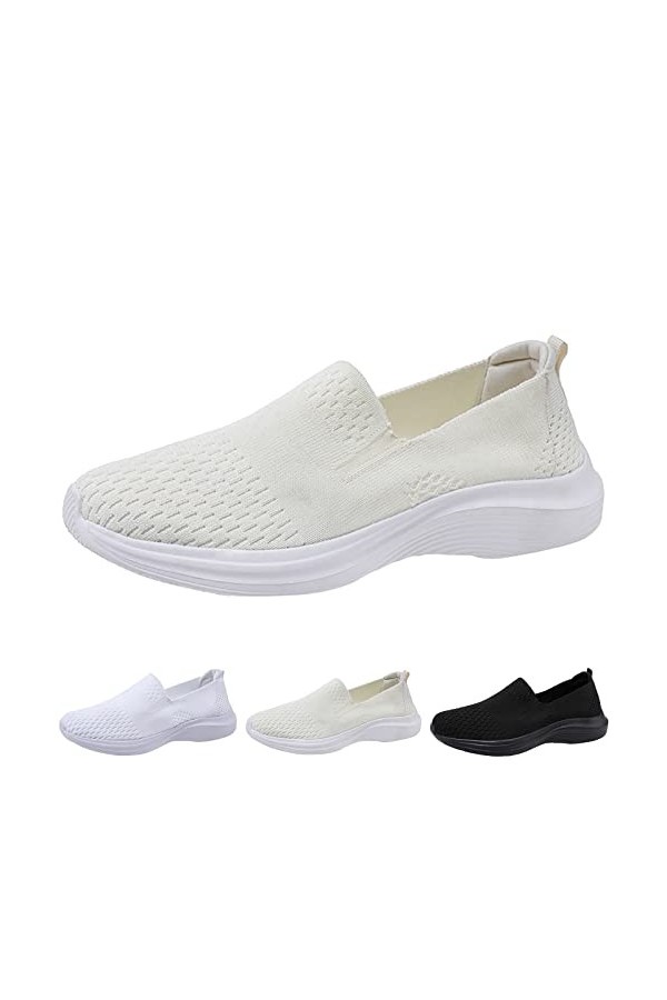 Femmes Baskets à la Mode Simple et Pure Couleur Maille Respirant Confortable Semelle épaisse antidérapant et léger Chaussures