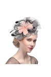 Chapeau bibi en maille filet voile bandeau fleur rubans voile chapeau de fête chapeau ascot bandeau à plumes bandeau à plumes