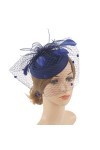 Chapeau avec clip et bandeau pour femme - Chapeau en maille filet - Chapeau de fête - Chapeau de fleur