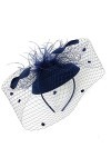 Chapeau avec clip et bandeau pour femme - Chapeau en maille filet - Chapeau de fête - Chapeau de fleur