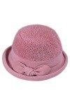 ZffXH Furry Brim Bucket Hat Women Wool Soft Winter Cloche Hat Fashionable Bowler Church Lady Hat