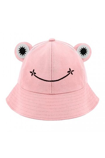 Naimo Chapeau de pêche mignon grenouille pour adulte - En coton - Unisexe - Pliable - Pour lextérieur - Chapeau dété, Rose,