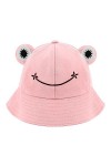 Naimo Chapeau de pêche mignon grenouille pour adulte - En coton - Unisexe - Pliable - Pour lextérieur - Chapeau dété, Rose,