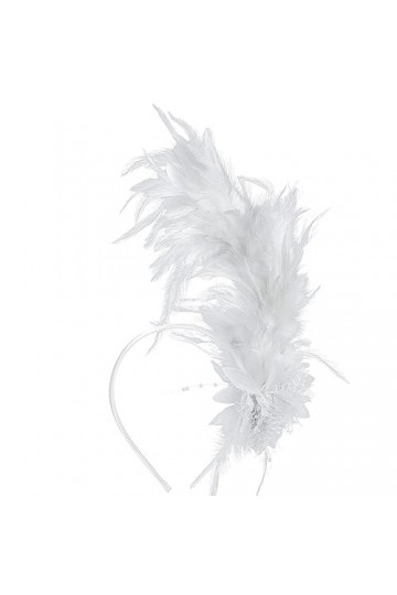 WLLHYF Bandeau Fascinator Plume pour Femme Années 1920, Chapeau Fascinator pour Femme Tea Party Flower Headpiece Gatsby Derby
