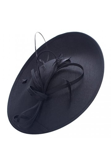 Lawliet T444 Bibi en sinamay pour femme Noir, bleu marine, taille unique