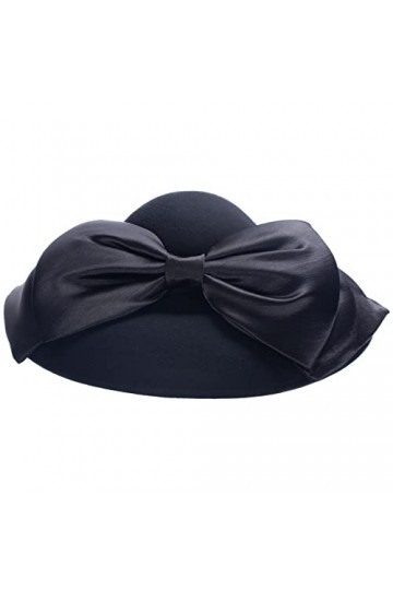 Lawliet Chapeau T518 en feutre de laine à large bord pour femme, Noir , taille unique