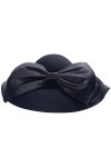 Lawliet Chapeau T518 en feutre de laine à large bord pour femme, Noir , taille unique