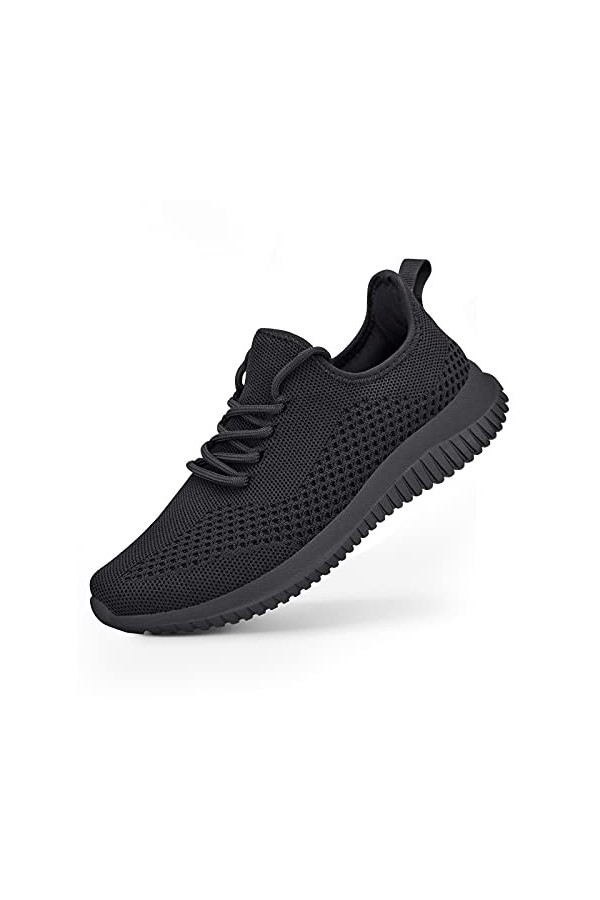 Footfox Mesdames, Chaussures de Mode - Chaussures de Sport Noires, Chaussures de Sport, Chaussures de Sport pour Respirer, Ch