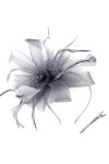 Lamdgbway Charming Lady Flower Hat Kentucky Derby Feather Headband Boîte à Croquettes en épingle à Cheveux Tea Party Mariage 