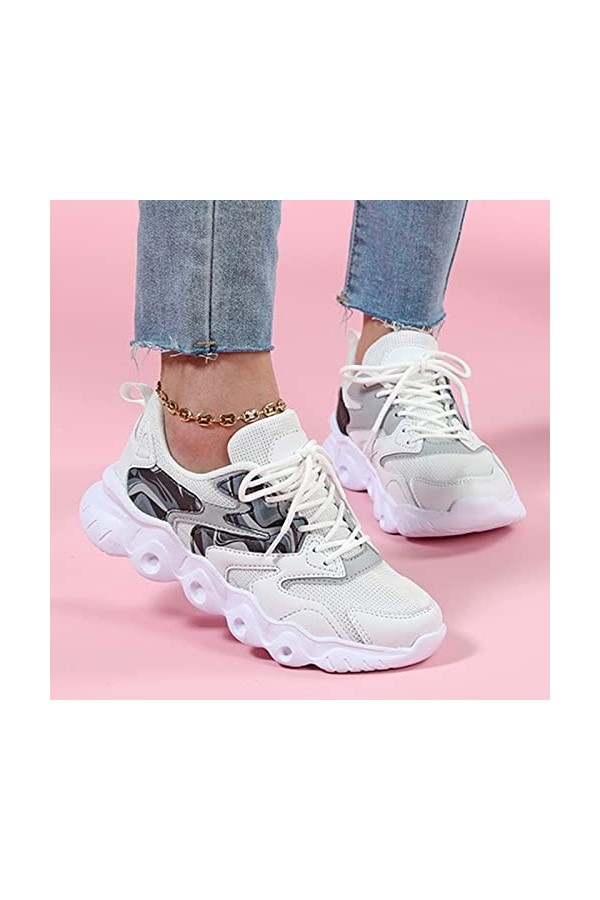 Basket Femme Chaussure de Course Marche Chaussures pour Femmes Baskets à Plateforme Baskets légères à la Mode Baskets dextér