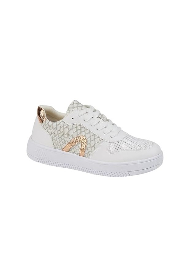 Cipriata Lola Baskets glamour à lacets pour femme, blanc, 41 EU