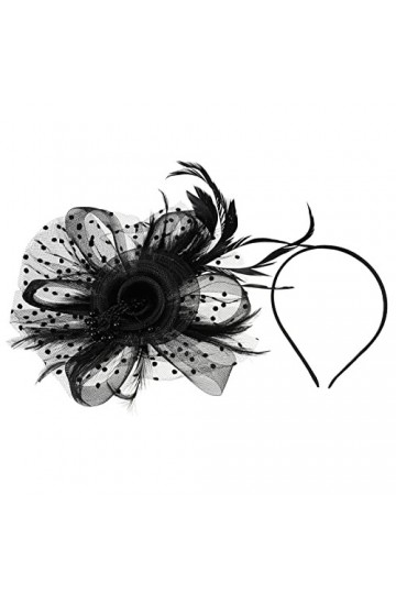 GALPADA Fascinator Hats Derby Chapeau pour femme Fleur Thé Fête Bandeau Cheveux Clip Pillbox Chapeau pour Mariage Cocktail, N