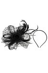 GALPADA Fascinator Hats Derby Chapeau pour femme Fleur Thé Fête Bandeau Cheveux Clip Pillbox Chapeau pour Mariage Cocktail, N