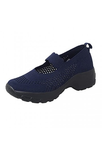 Baskets Chaussures de Sport Baskets Blanches Femmes Mode Mesh Slip Creux sur le Cale Chaussures de Sport Femmes Été pour Femm