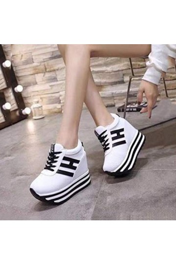 Chaussures pour femme - Mules - Mode - Sport - Haut décontracté - Dentelle - Bas épais - Baskets en toile pour femme - Été - 