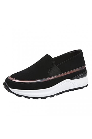 Basket de Marche Slip on pour Sneakers Femmes Slip-on Loisirs de plein air Respirant Chaussures de mode Appartements Baskets 