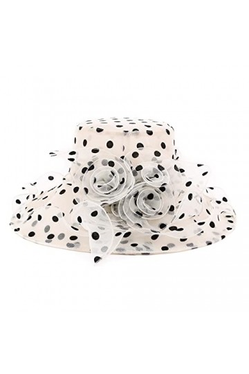 Naimo Chapeau dorganza pour femme - Chapeau large bord Kentucky Derby - Chapeau dété de mariée - Église de thé - Fête de ma