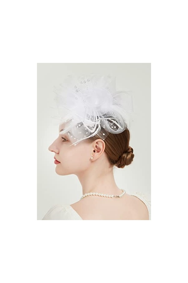 Fascinator Chapeau Fascinators Coiffures de Mariée pour Femmes Filles Tea Party Chapeaux Femmes Fascinator Bandeau avec Pince