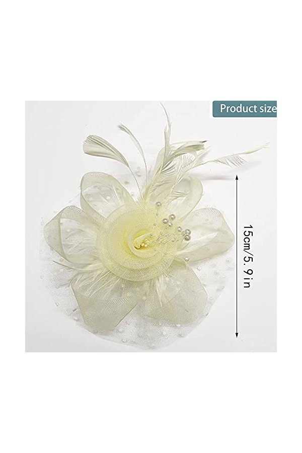 Chapeau de Fascinateur, Fascinator Chapeau, Chapeau Fascinator pour Femme, Voile Maillé et Plumes pour Femmes Chapeau de Voil