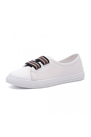 Shhyy Femmes Chaussures De Toile Élastique pour Student De Mode Confortable Baskets De Basse Top Décontracté Chaussures De To