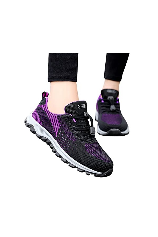 Baskets pour femme - Respirantes - Confortables - Chaussures de course - Mode été - Automne - Chaussures de sport plates - Ma
