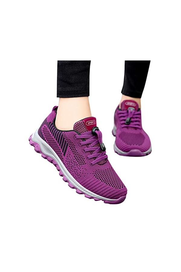 Baskets pour femme - Respirantes - Confortables - Chaussures de course - Mode été - Automne - Chaussures de sport plates - Ma